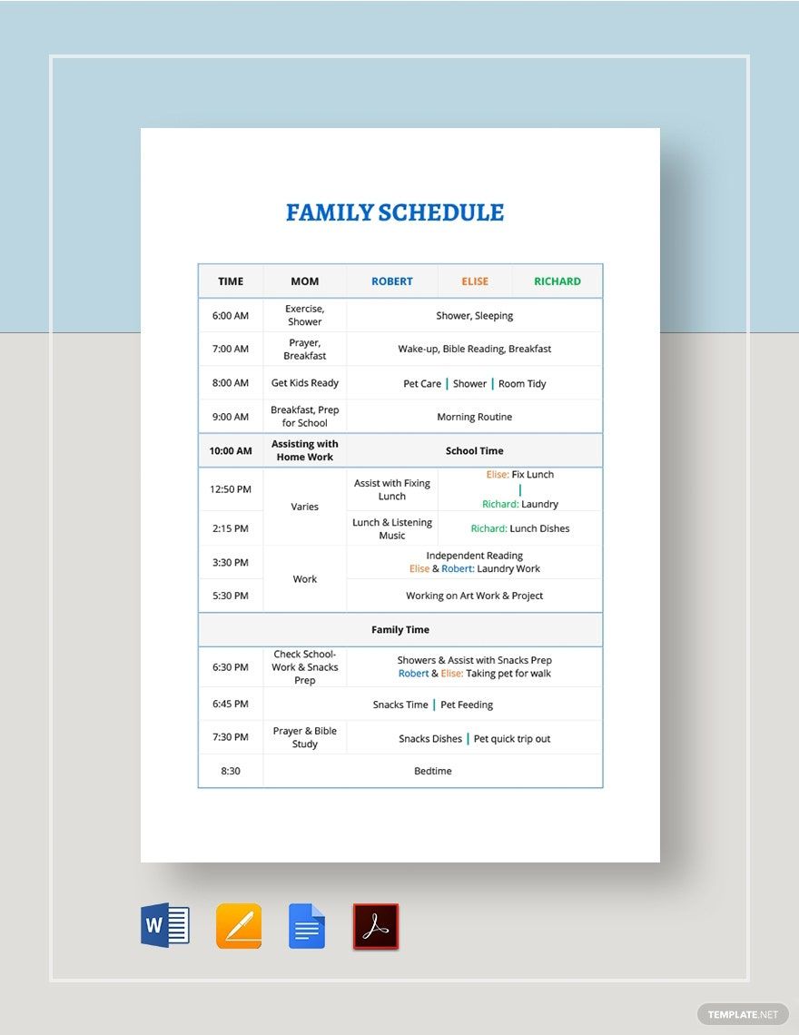 Family Schedule 