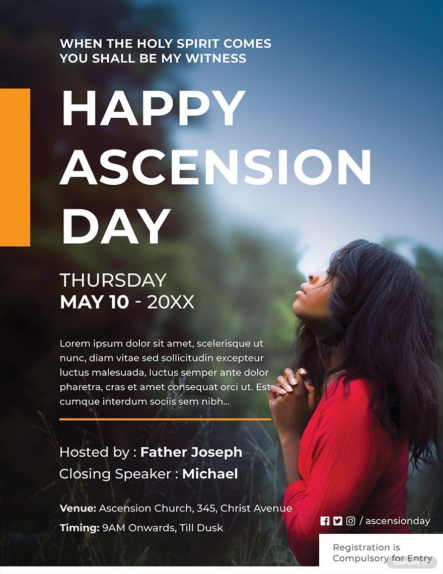 Free Ascension Day Flyer Template