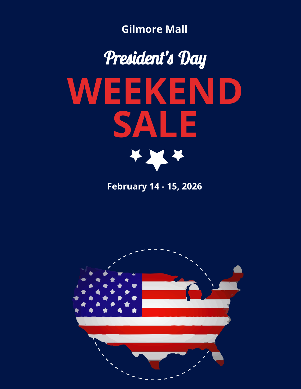 Presidents Day Weekend Sale Flyer Template - Edit Online & Download