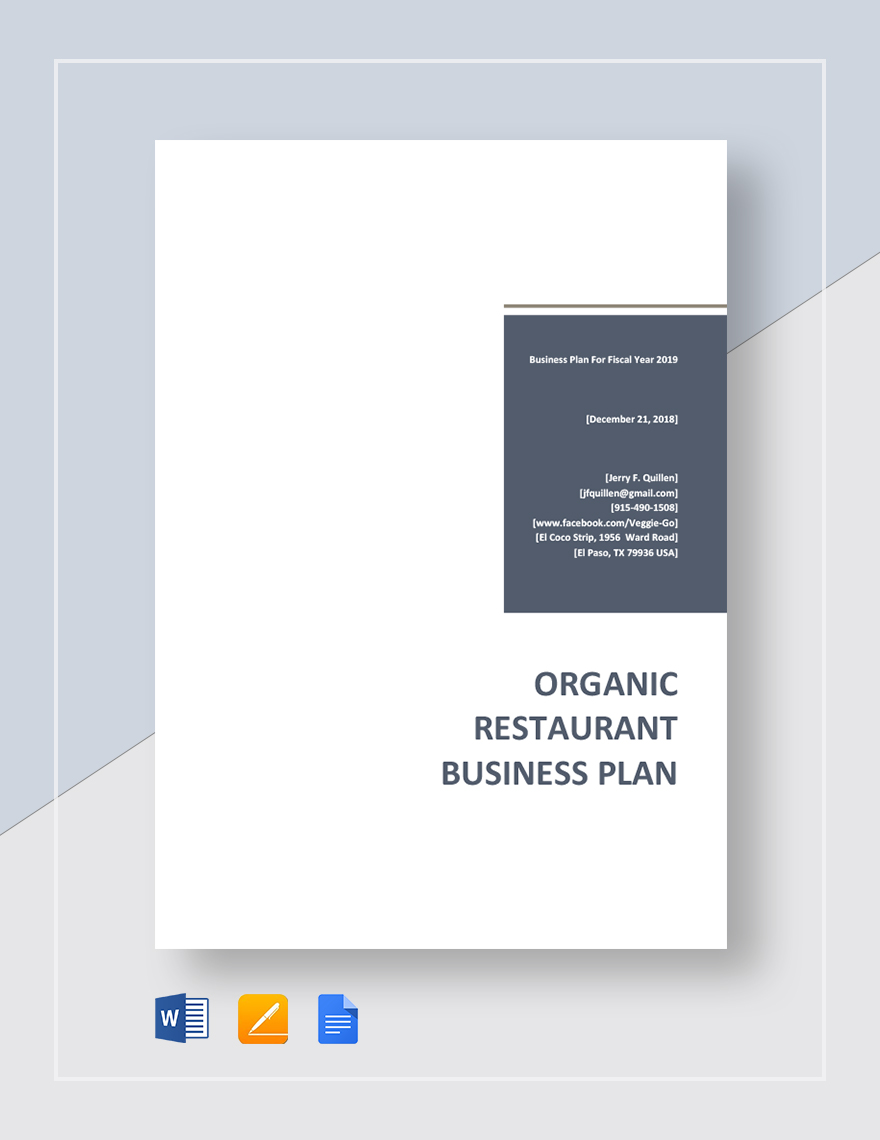 Restaurant Business Plan Template - Google Docs, Word, Apple Pages ...