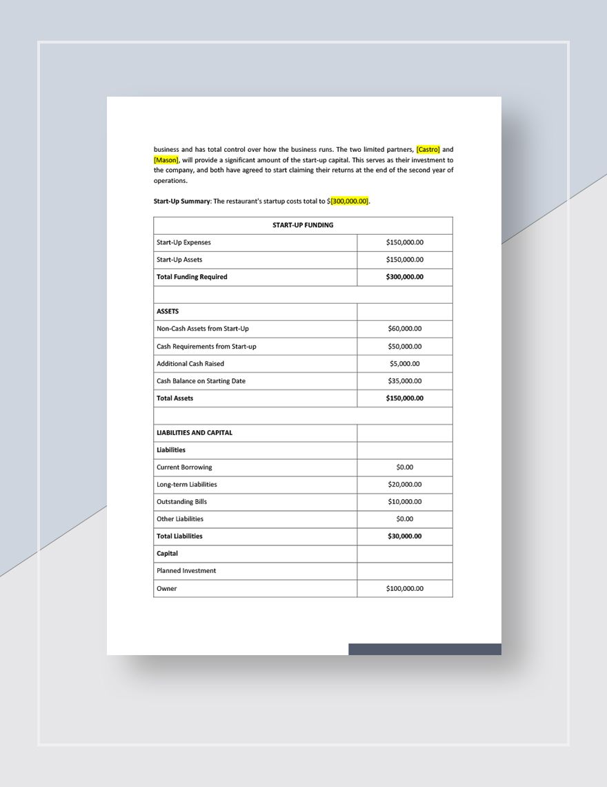Organic Restaurant Business Plan Template in Pages, Word, Google Docs ...