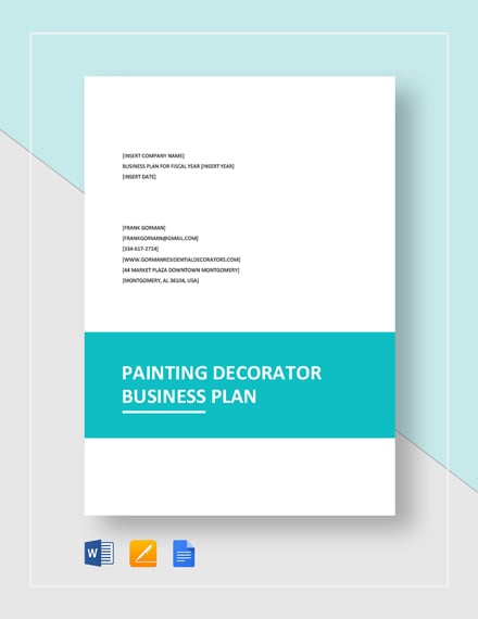 how to write a business plan for a painting company