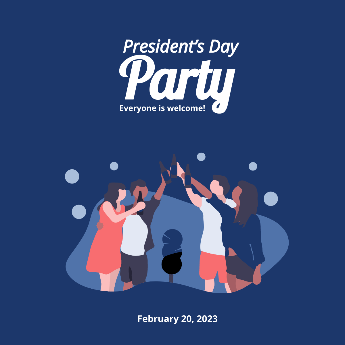Presidents Day Party Linkedin Post Template