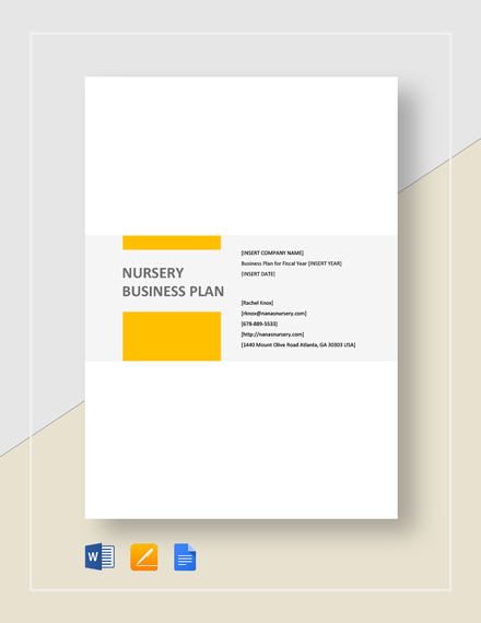 Nursery Business Plan Template Word Google Docs Le Nursery Business Plan Template Word Google Docs Le