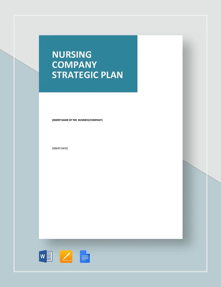 Nursing Company Strategic Plan Template