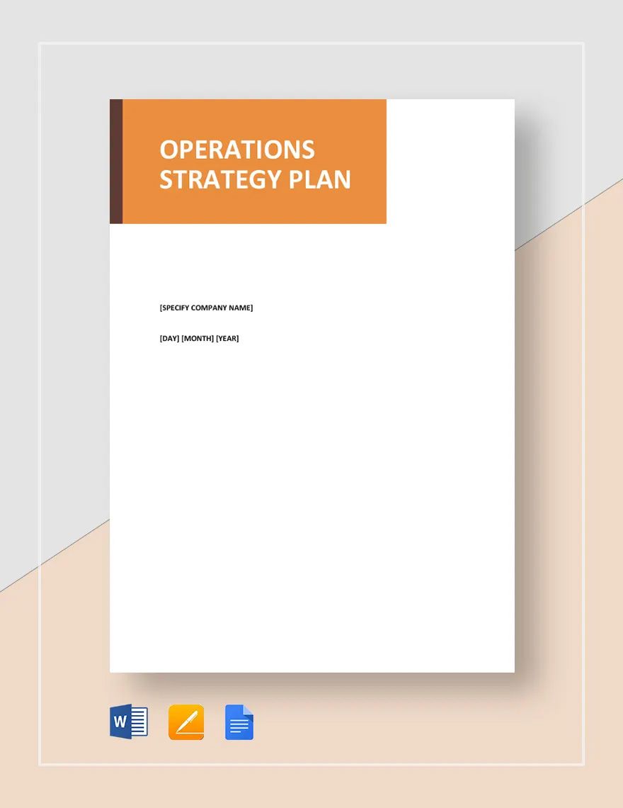 Operations Strategy Plan Template