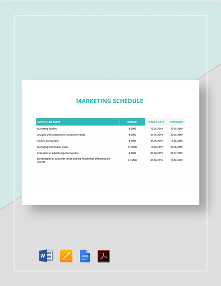 158+ FREE Schedule Templates - Adobe PDF | Template.net