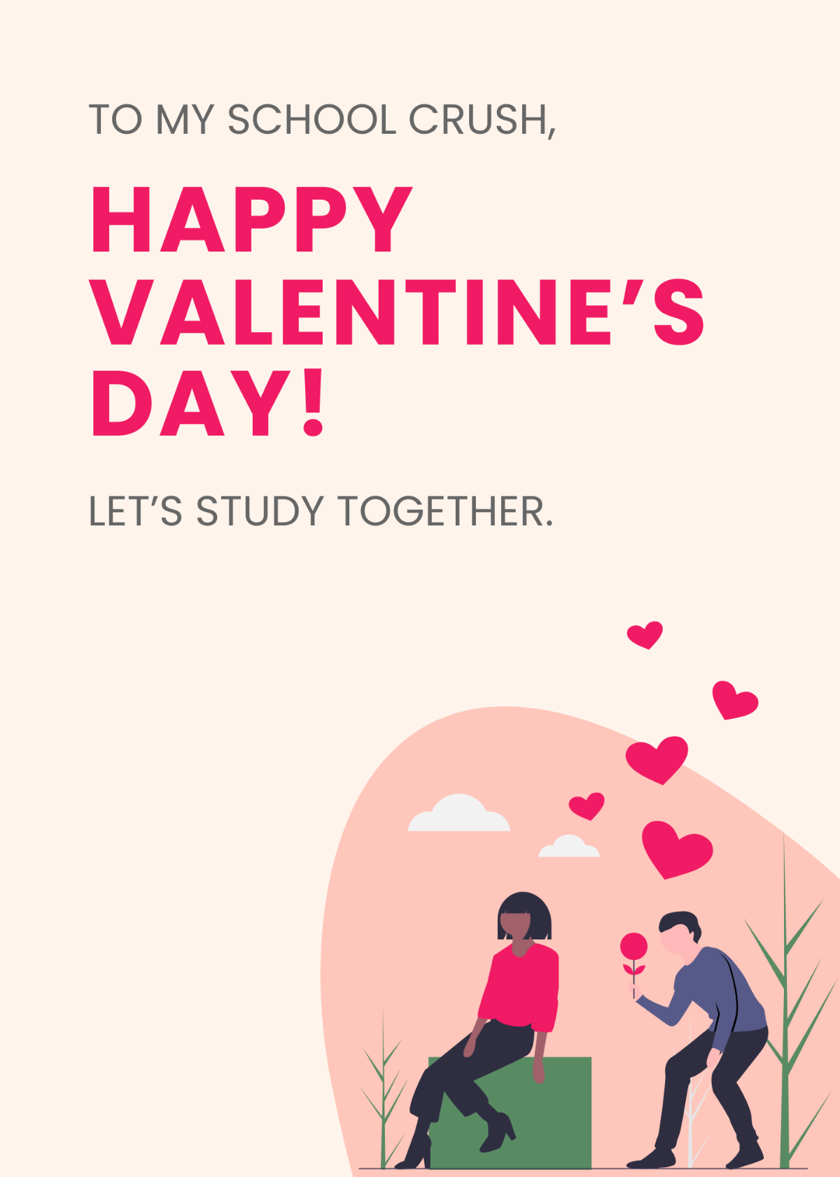 Valentines Day Card For Students Template