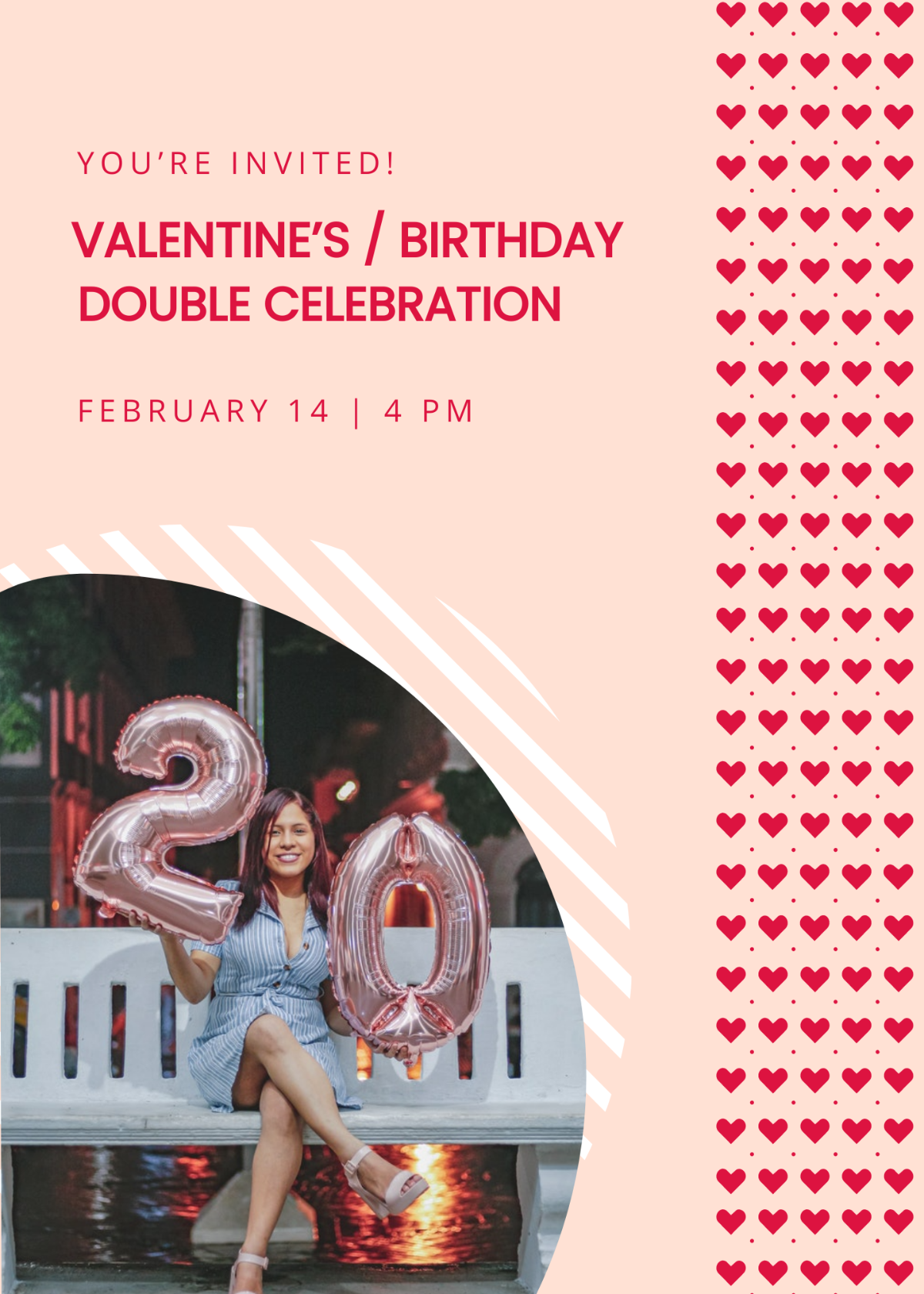 Valentines Day Birthday Invitation Template