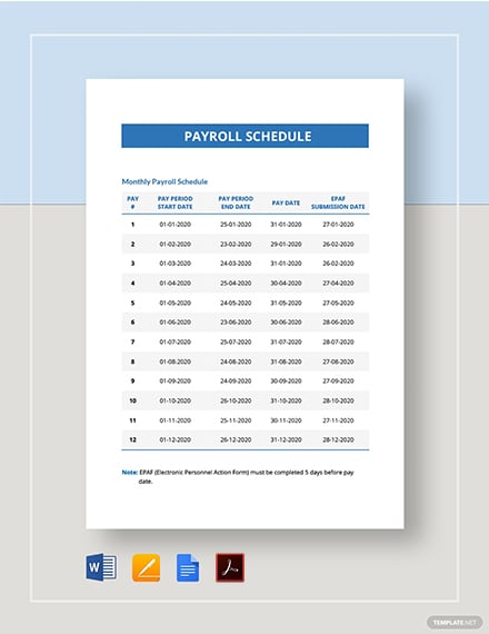 payroll schedule 2