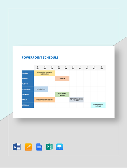 powerpoint schedule