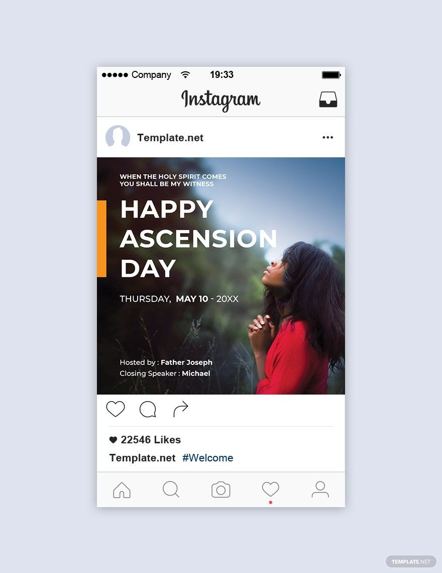 Ascension Day Instagram Post Template