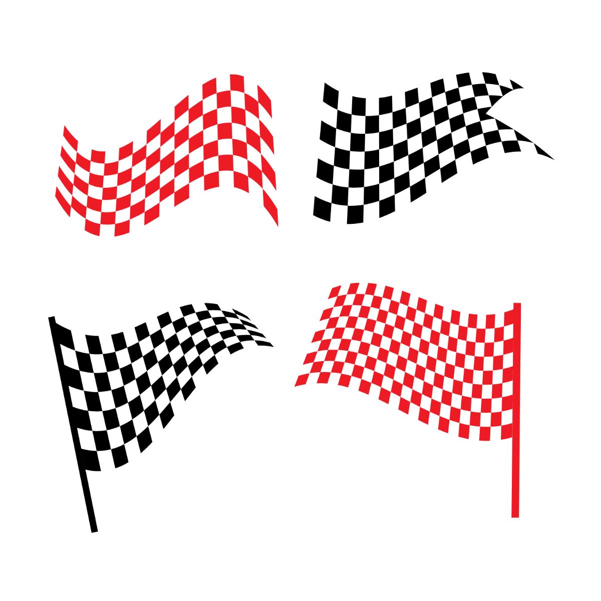 Transparent Racing Flag Vector Template