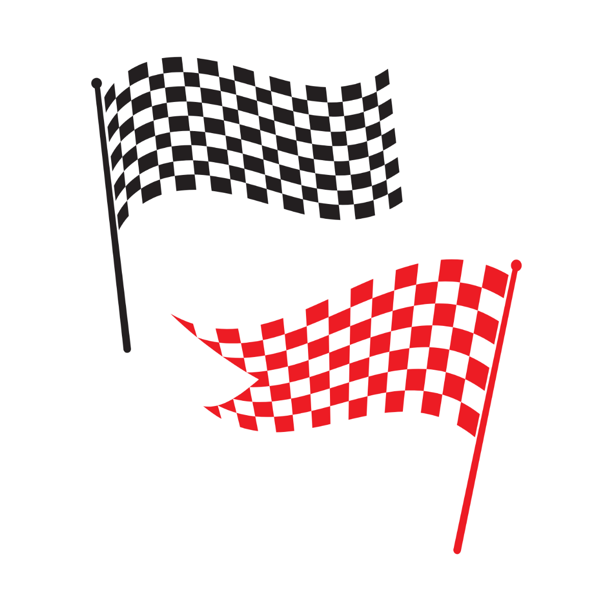 Single Racing Flag Vector Template