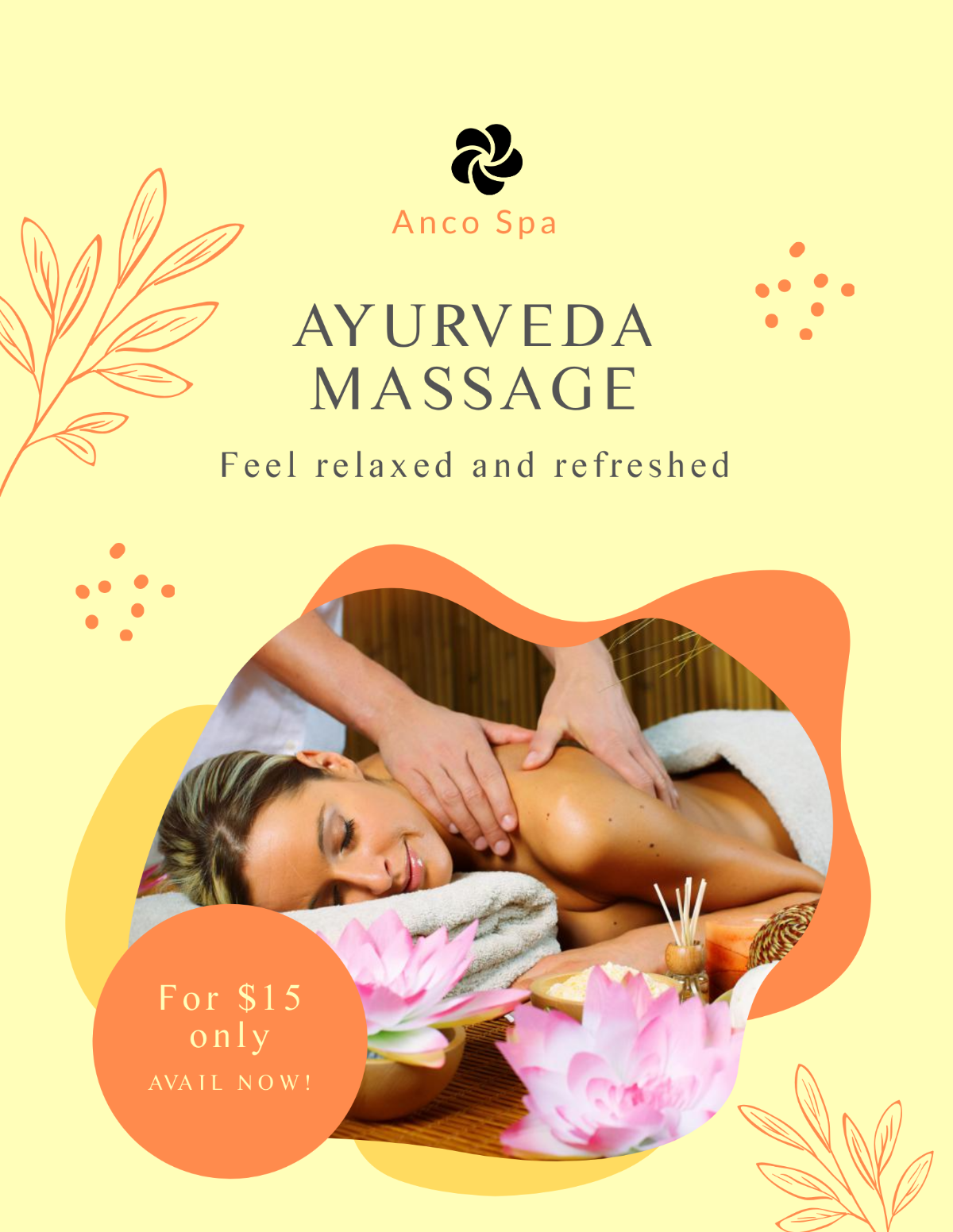 Ayurveda Massage Flyer Template - Edit Online & Download