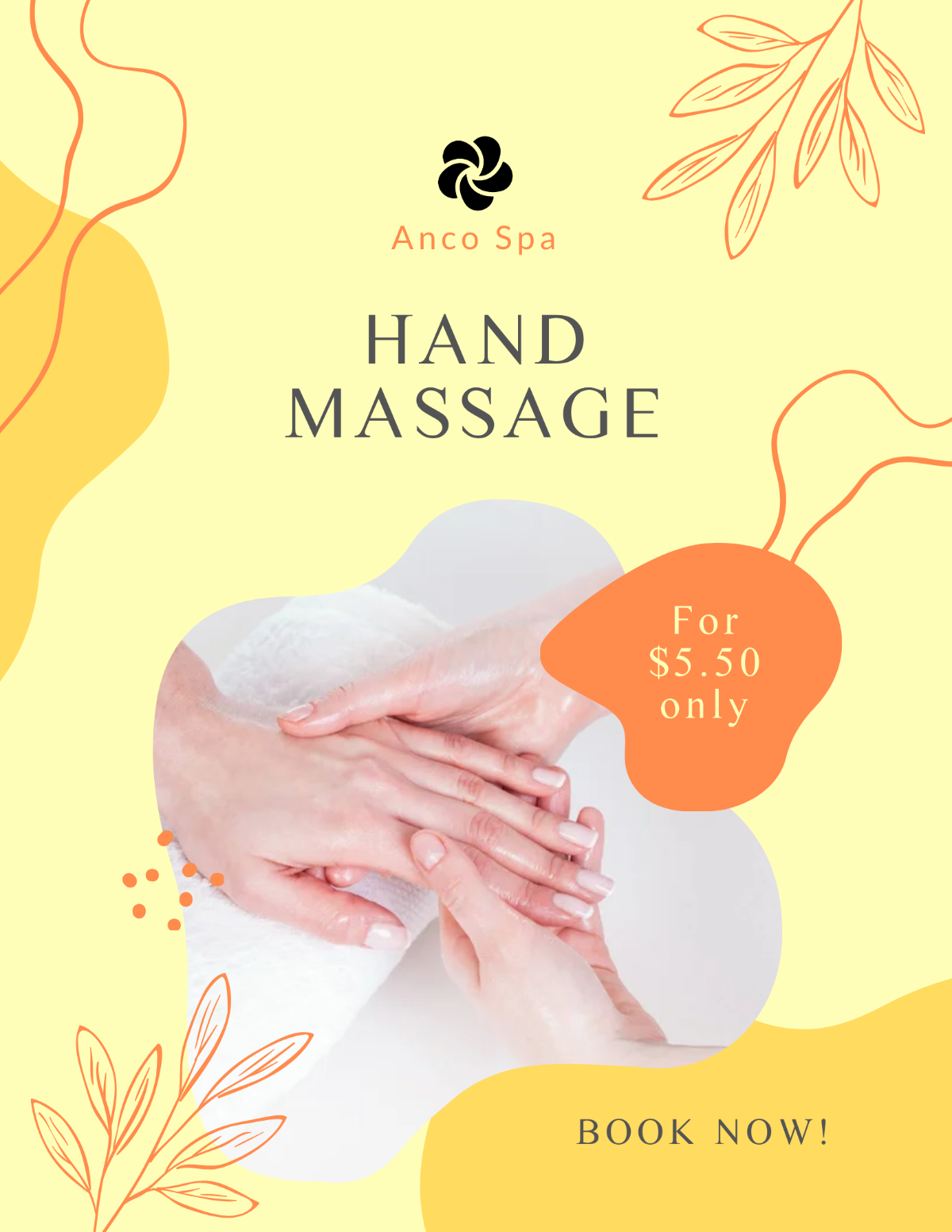 Hand Massage Flyer Template - Edit Online & Download