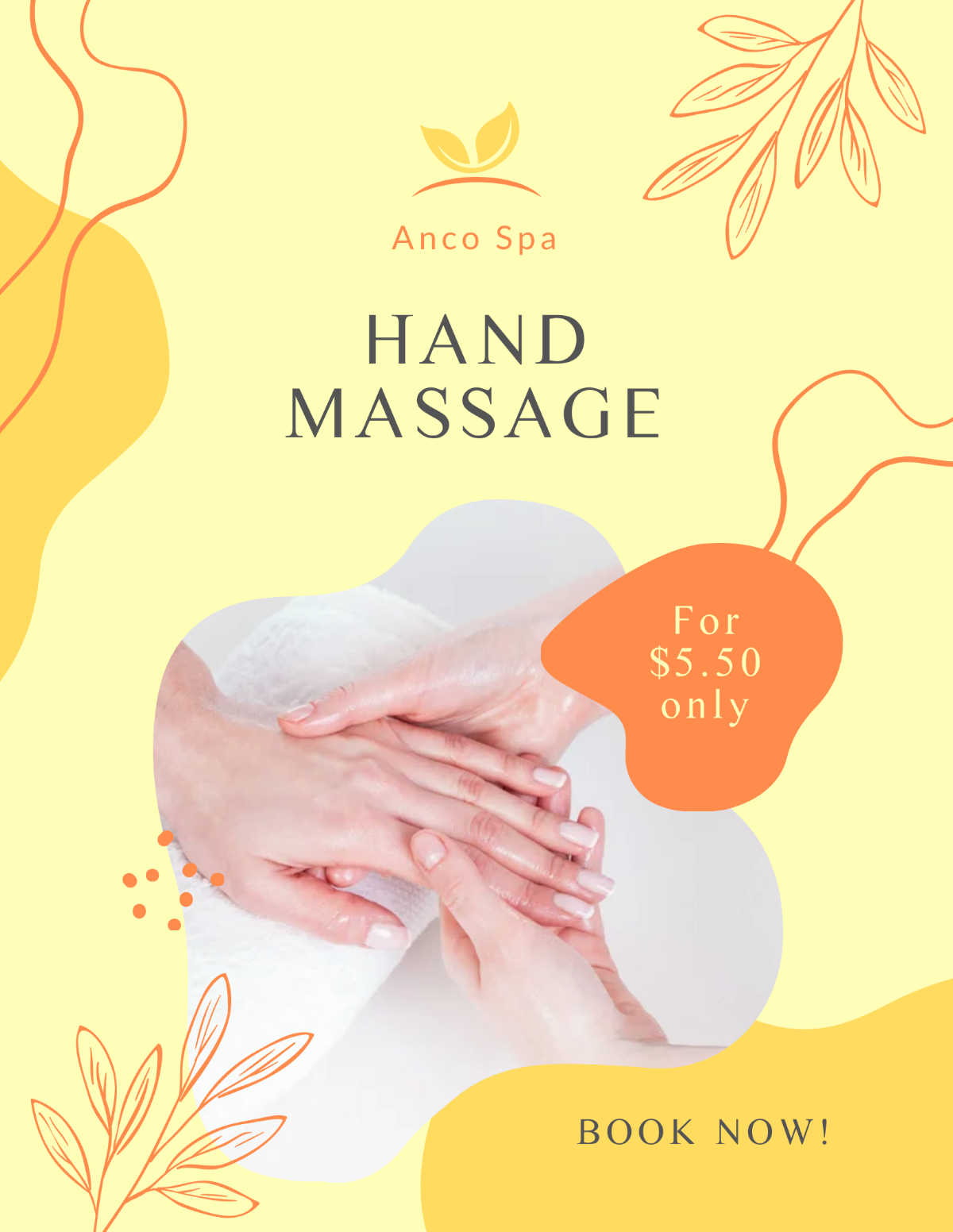 Free Hand Massage Flyer Template