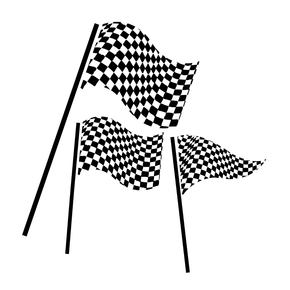 Car Racing Flag Vector Template