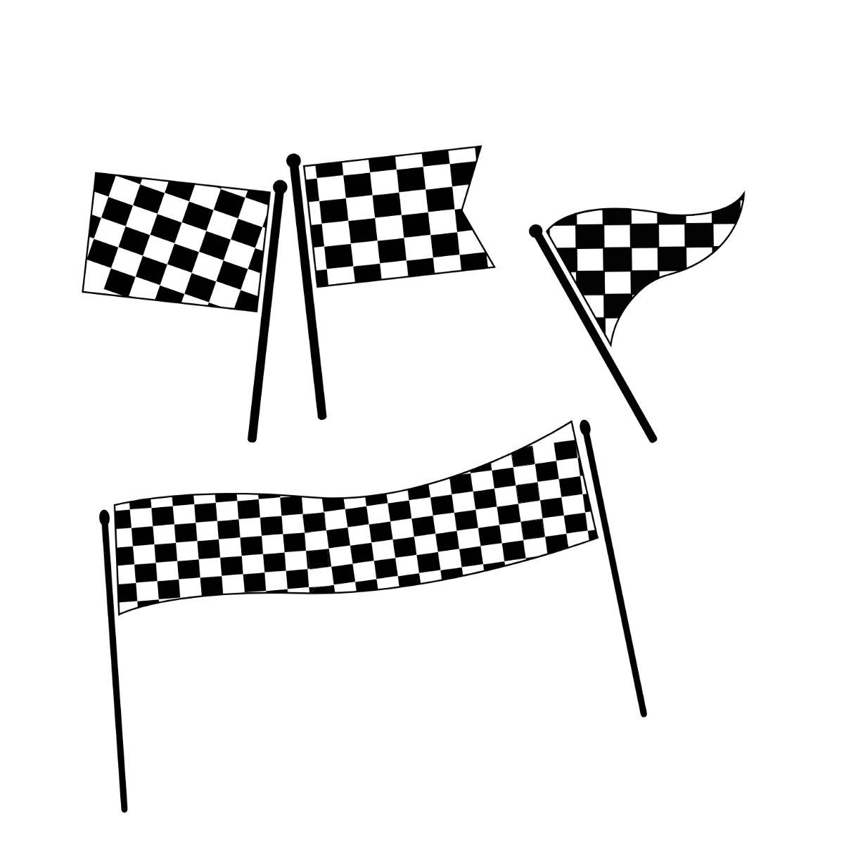 Racing Checkered Flag Border Vector Template