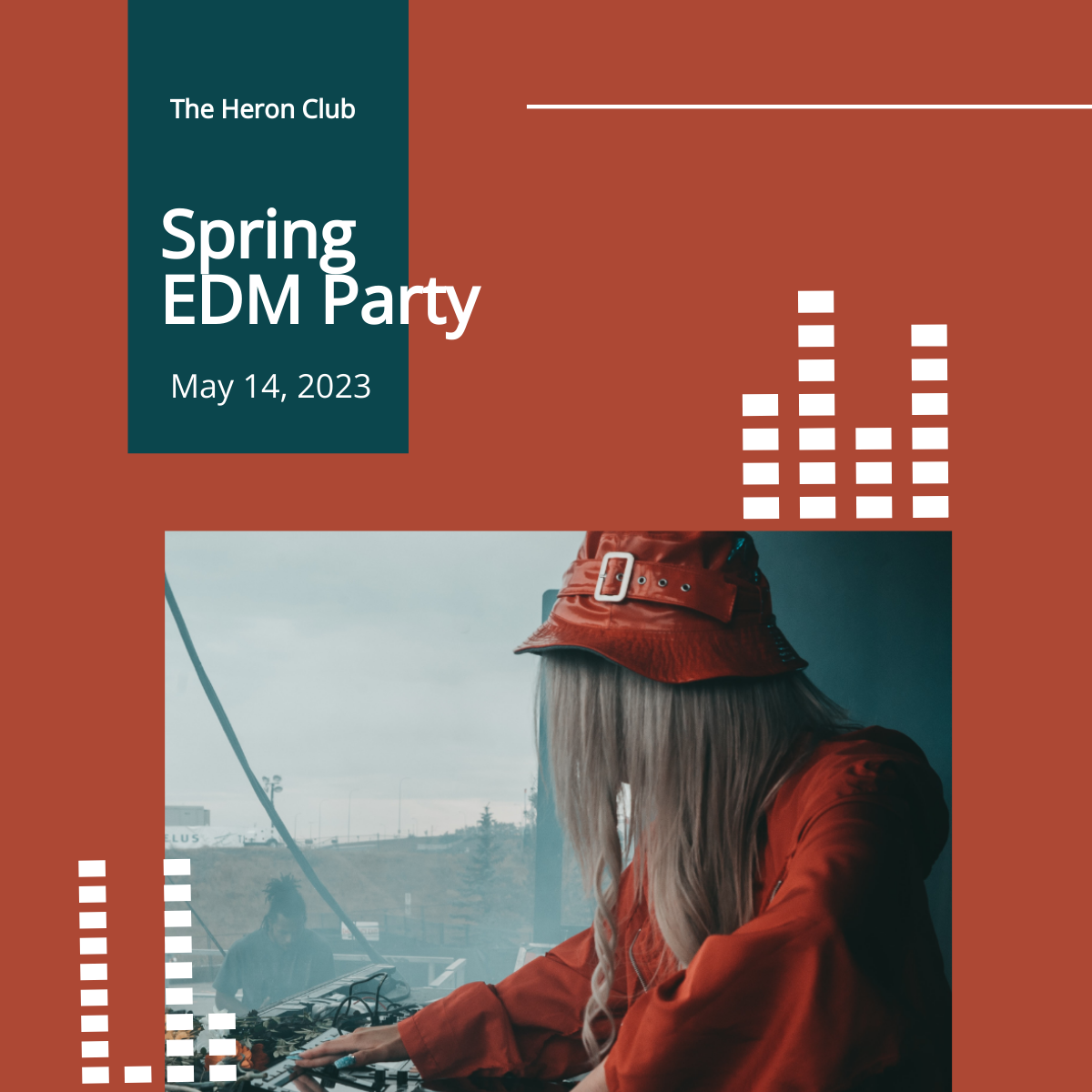 Electronic Music Party Linkedin Post Template
