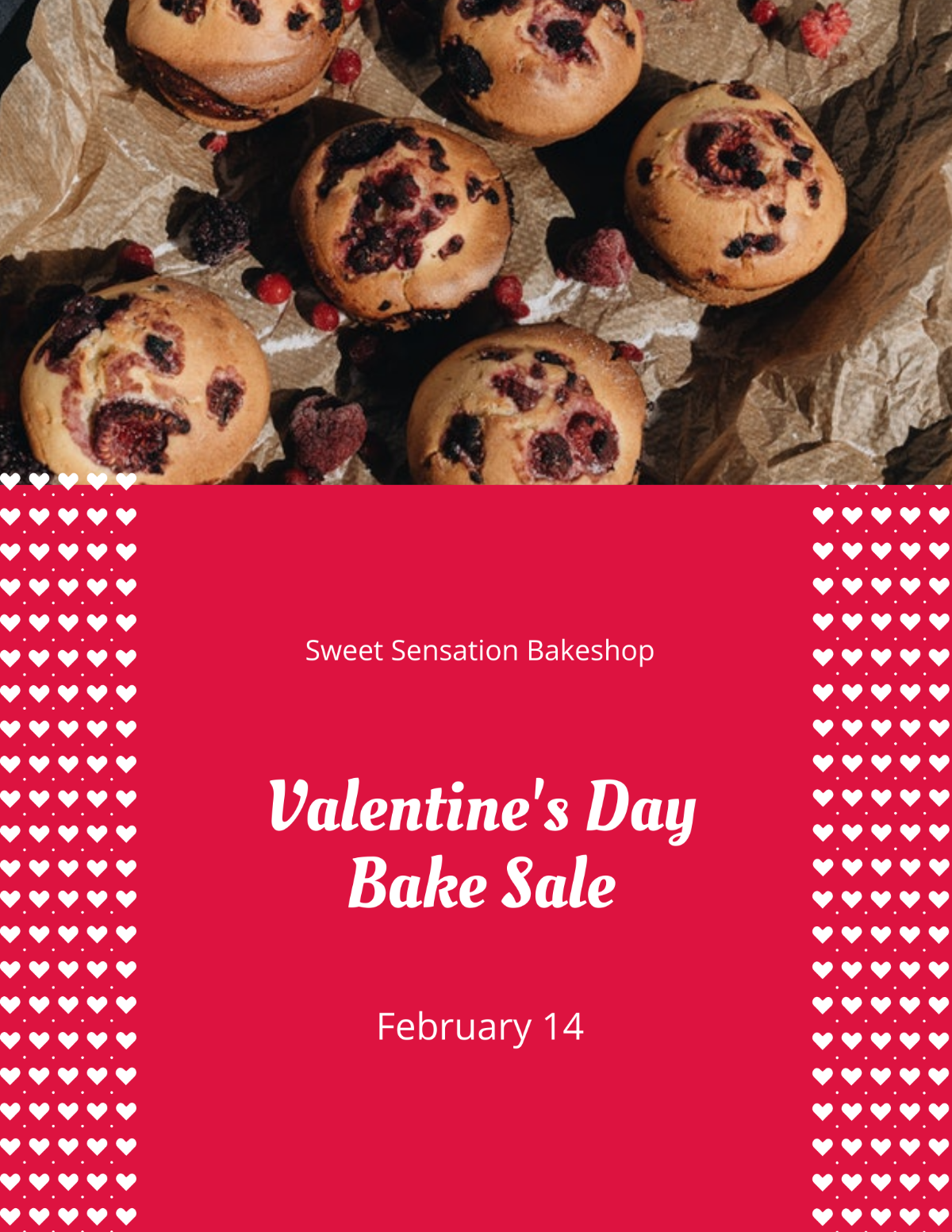 Valentines Day Bake Sale Flyer Template