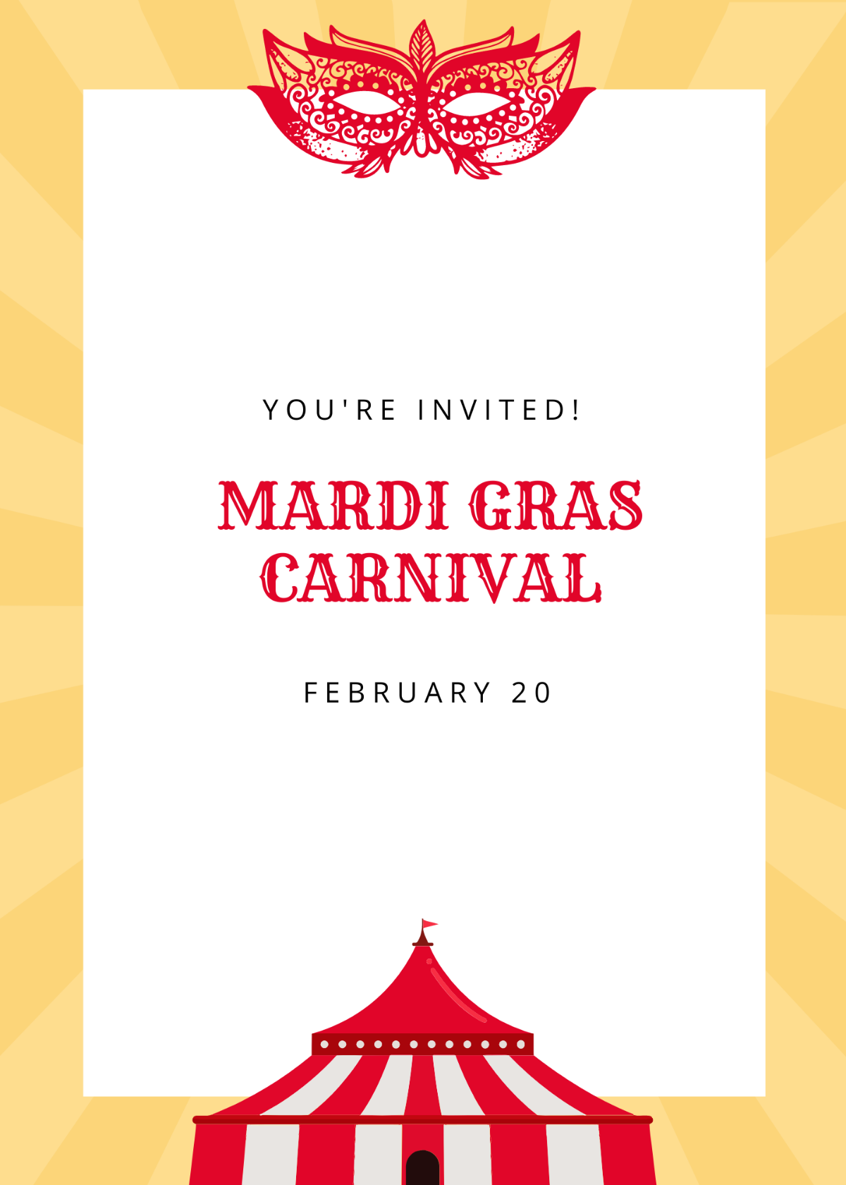 Mardi Gras Carnival Invitation Template