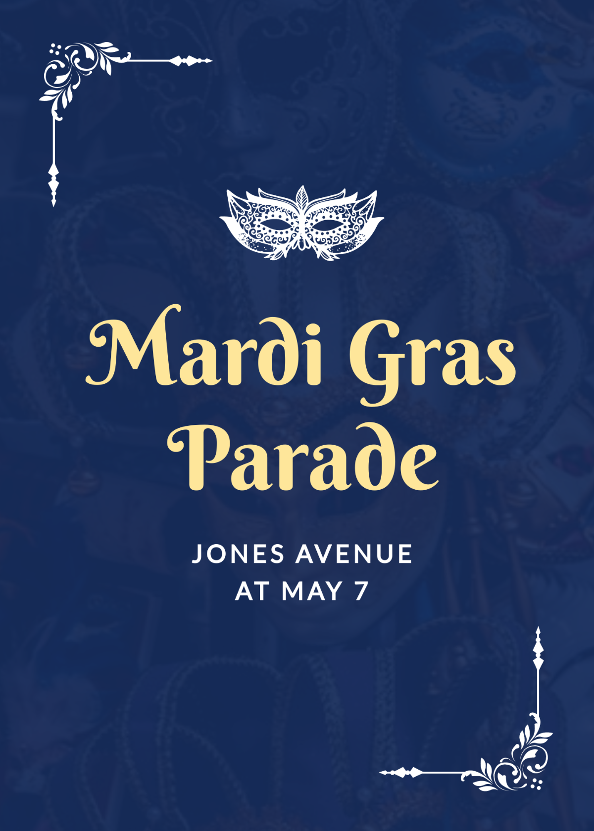 Mardi Gras Parade Invitation Template