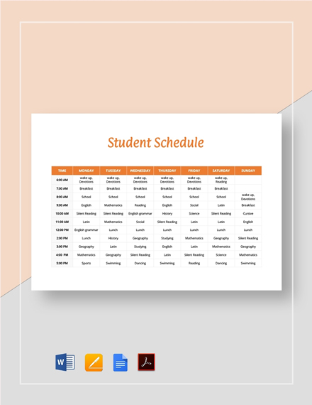 158+ FREE Schedule Templates - Adobe PDF | Template.net