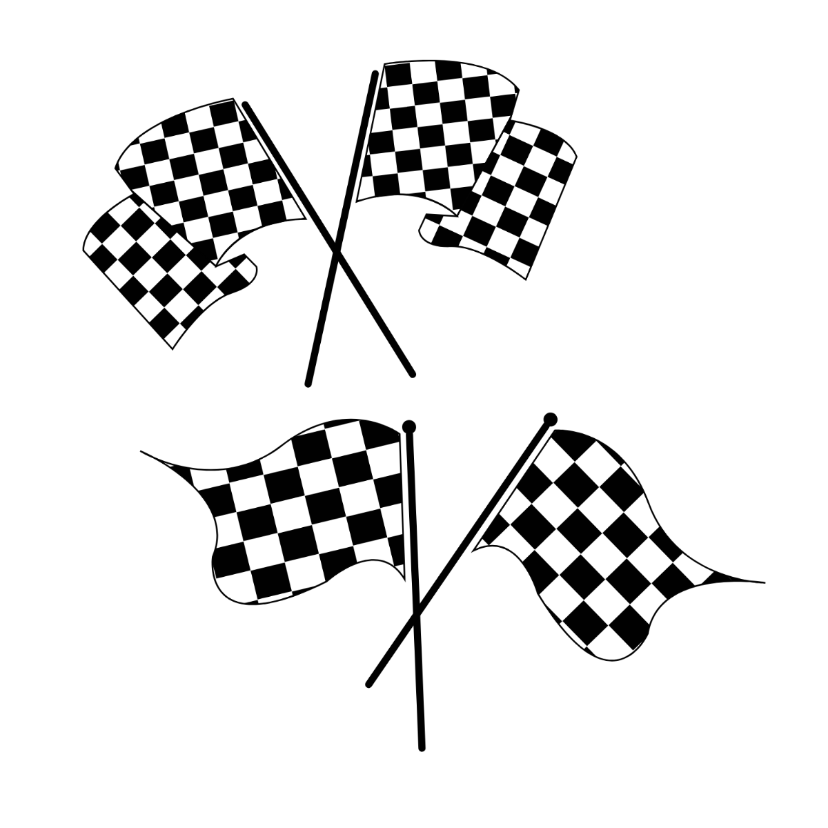 Cross Racing Flag Vector Template