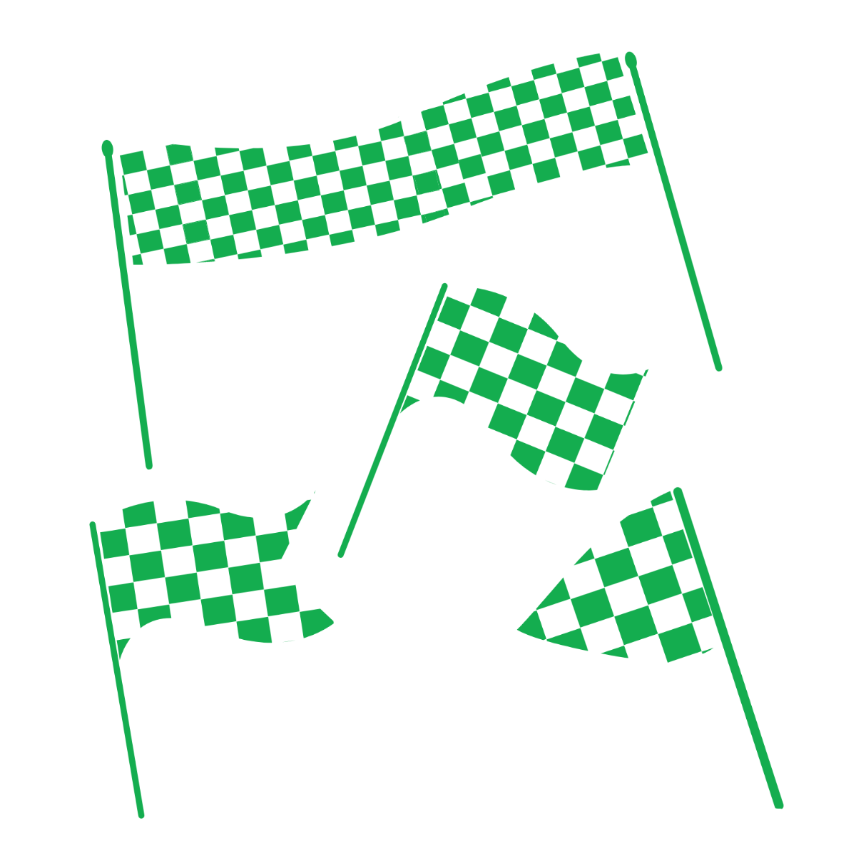 Green Racing Flag Vector Template