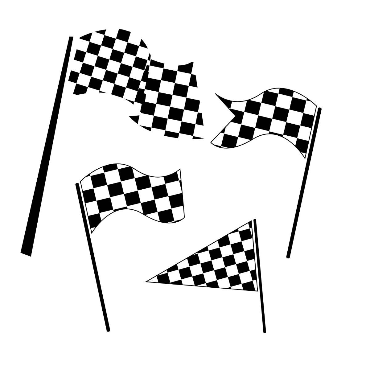Motocross Racing Flag Vector Template
