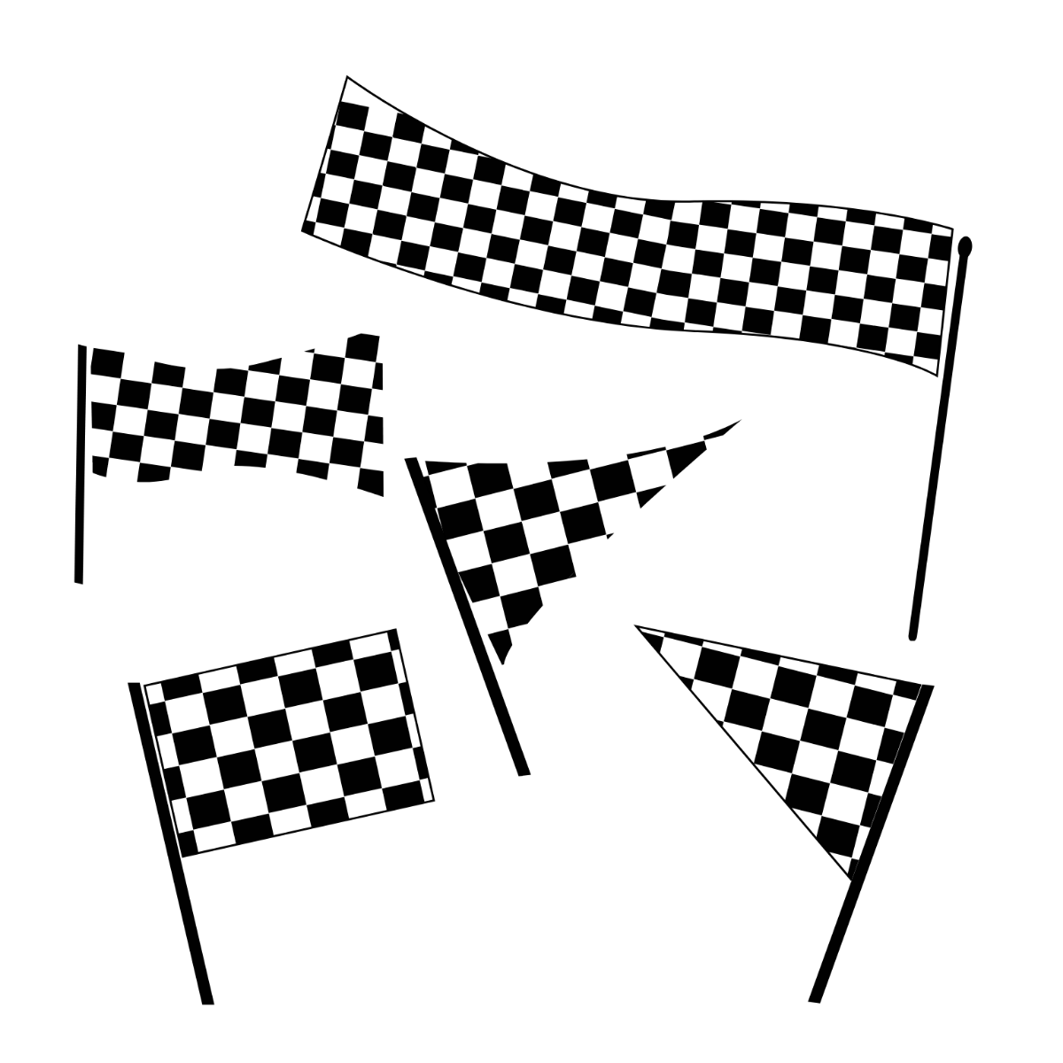Racing Flag Banner Vector Template