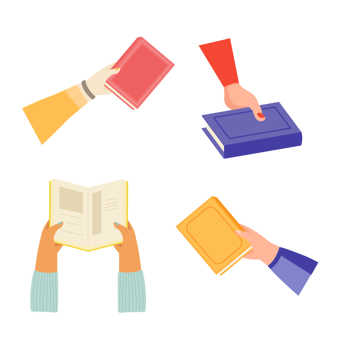 Holding a Book Vector Template