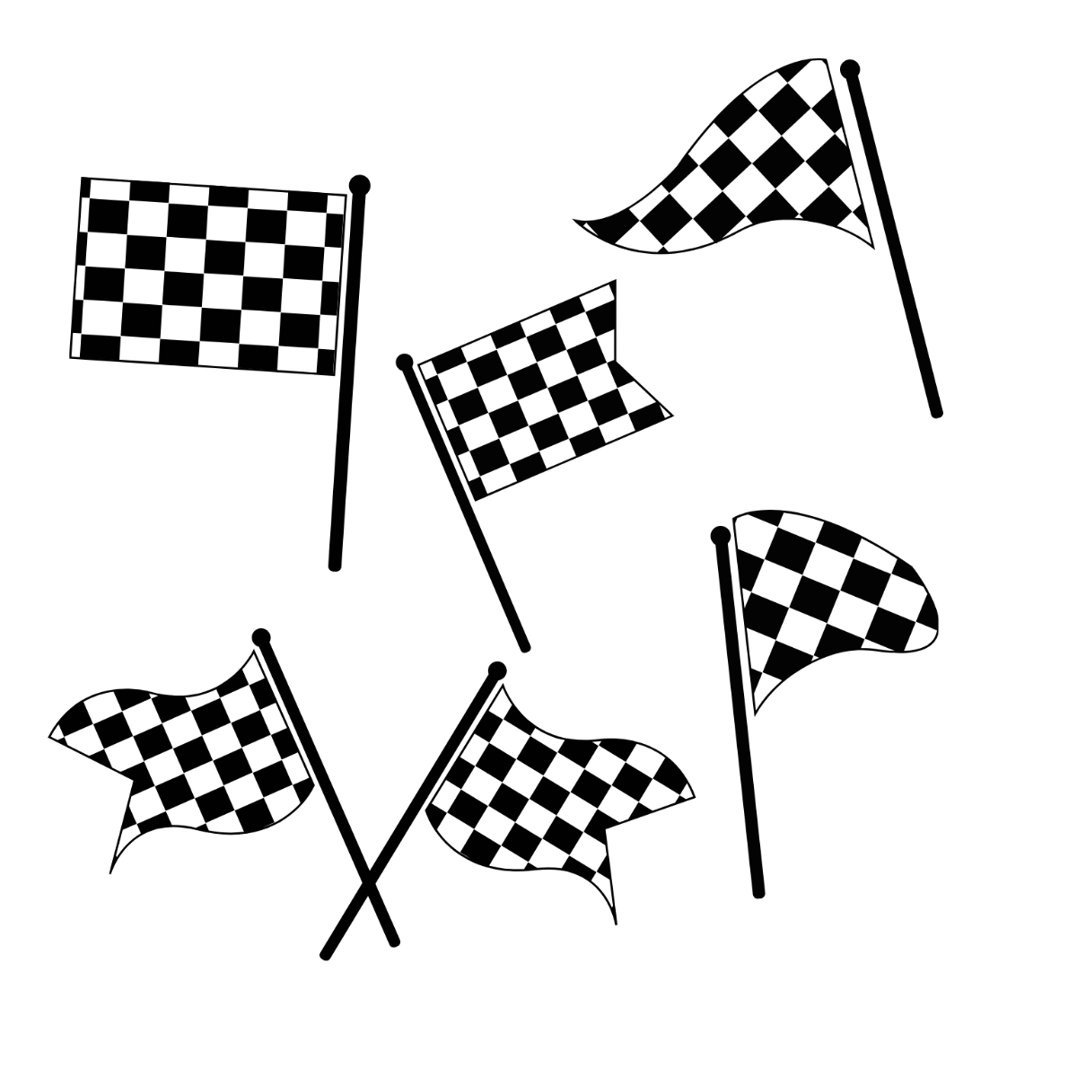 Racing Flags Royalty Vector Template
