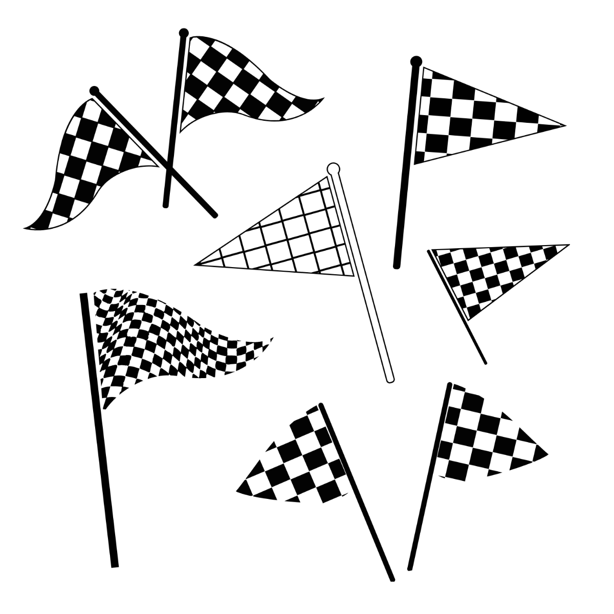 Triangle Racing Flag Vector Template