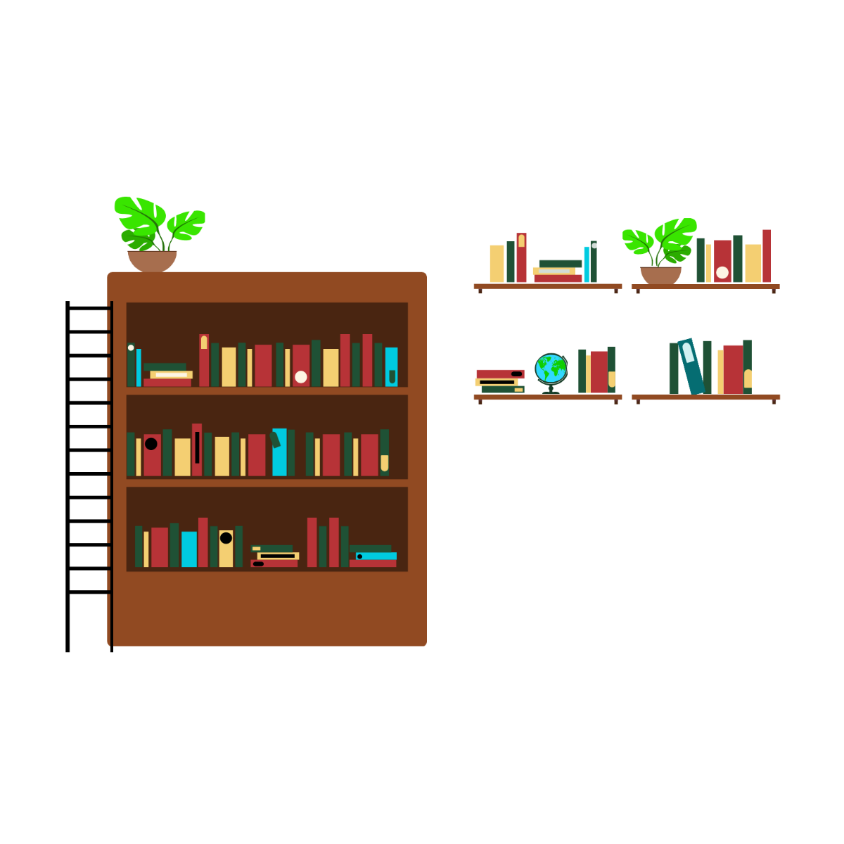 Book Shelf Vector