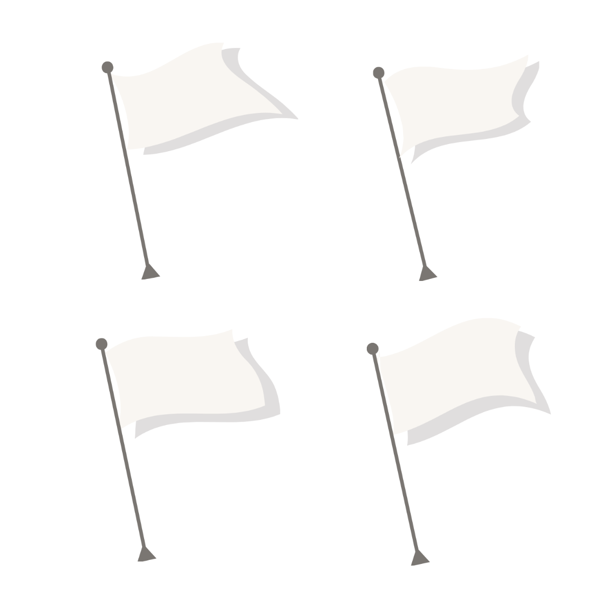 Blank Waving Flag Vector Template