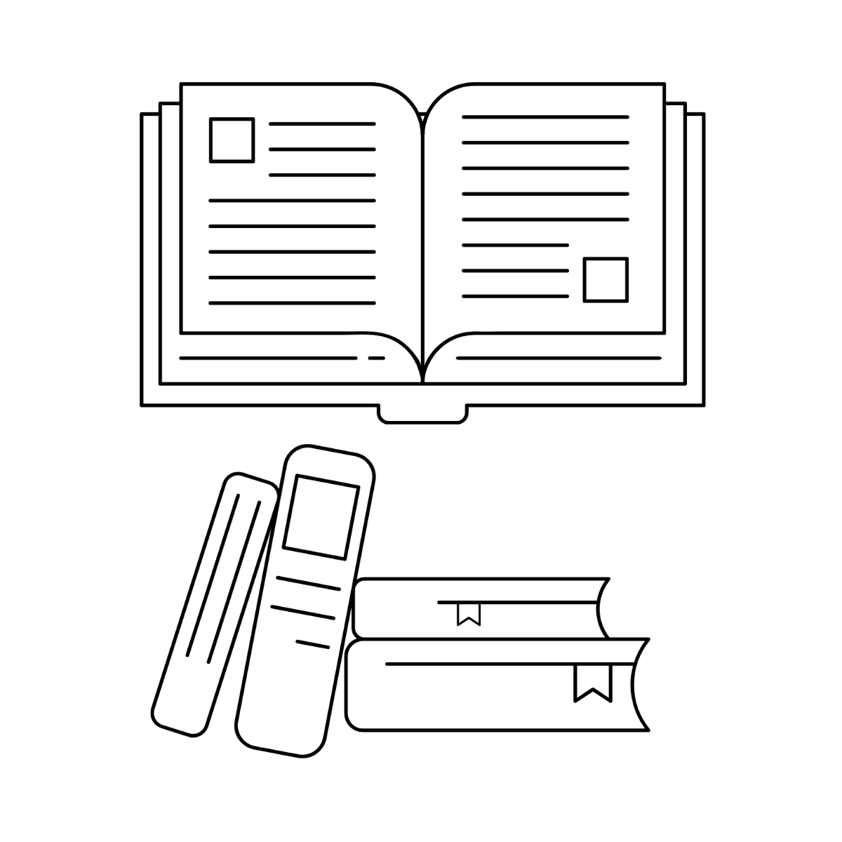 Book Outline Vector Template