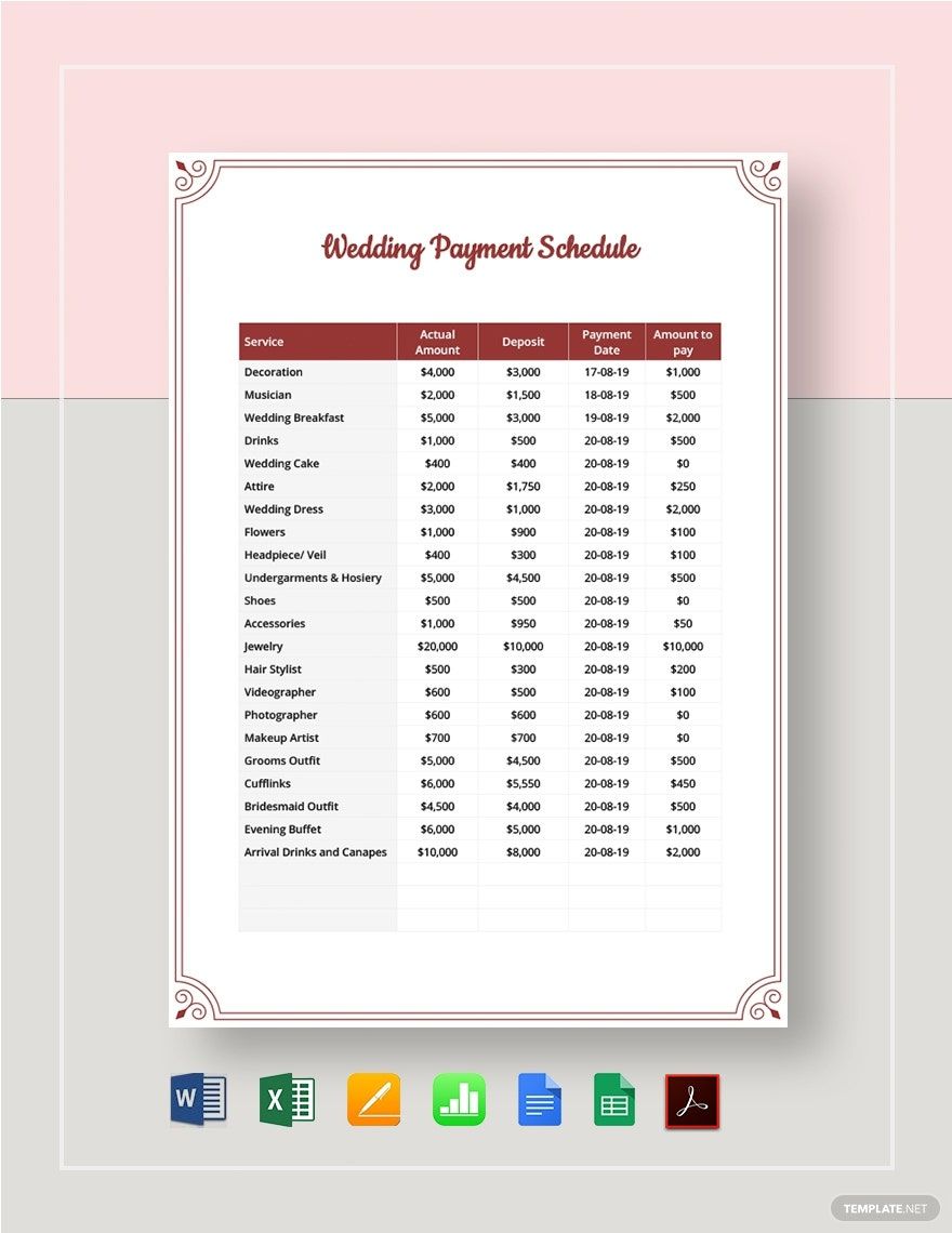 Freelance Payment Schedule Template Google Docs Google Sheets Excel 