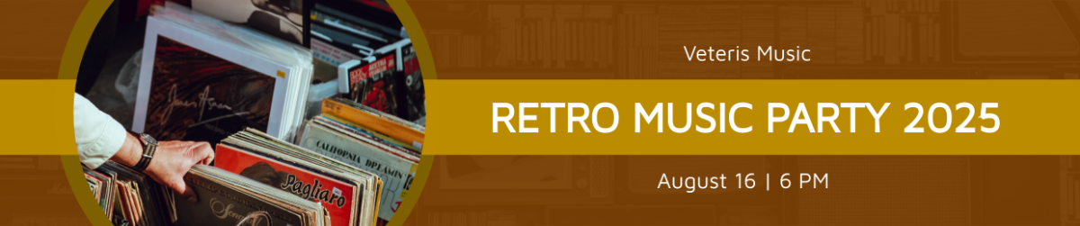 Free Retro Party Music Soundcloud Banner Template