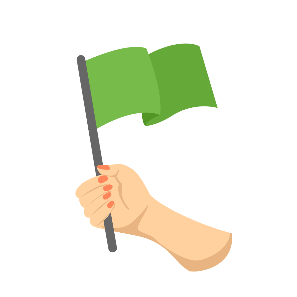 Hand With Waving Flag Vector Template