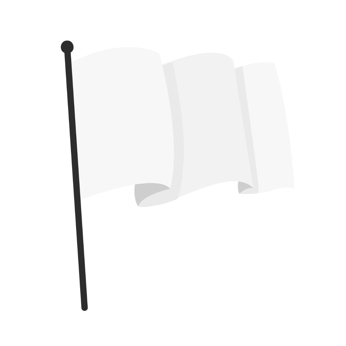 White Waving Flag Vector Template