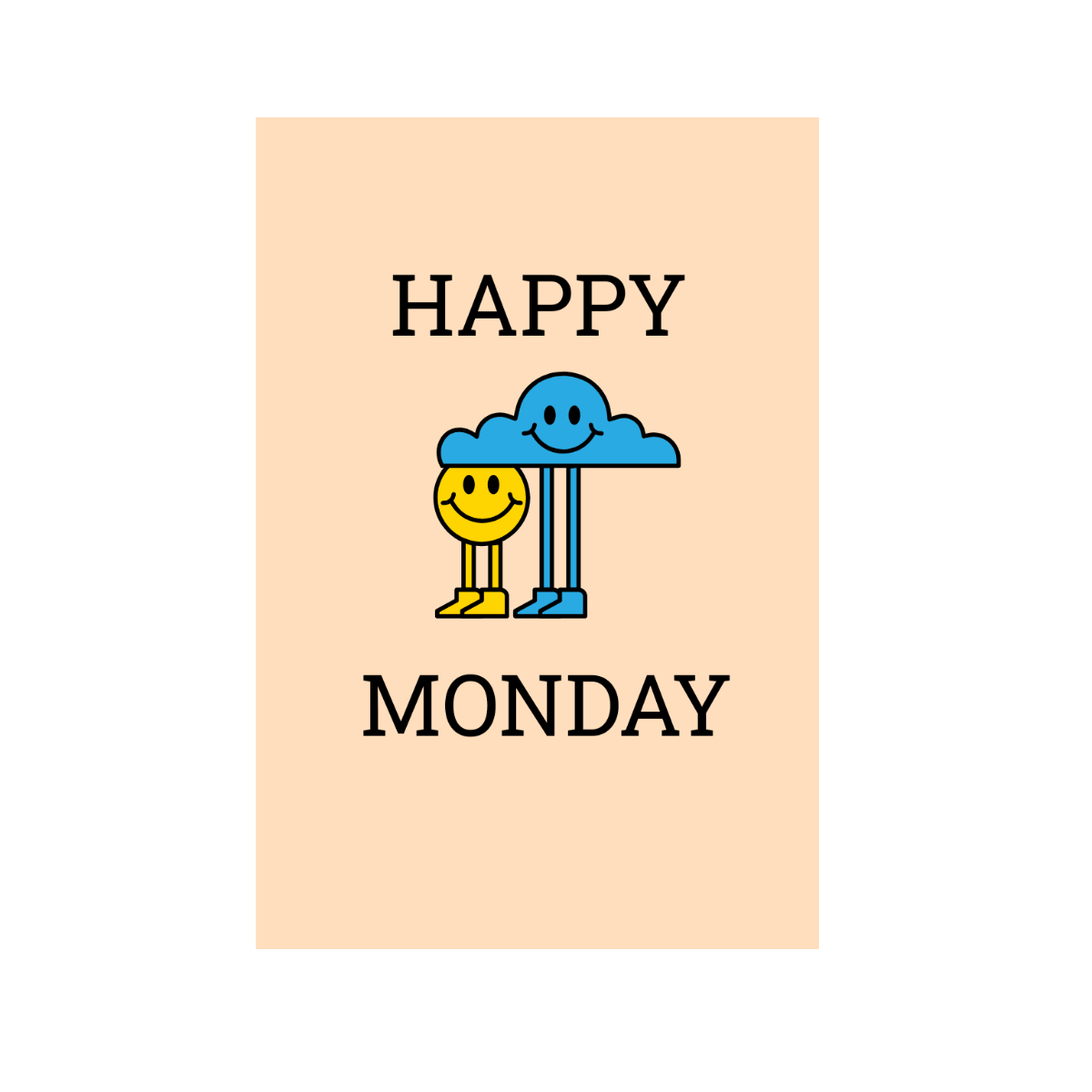 Free Happy Monday Card Vector Template