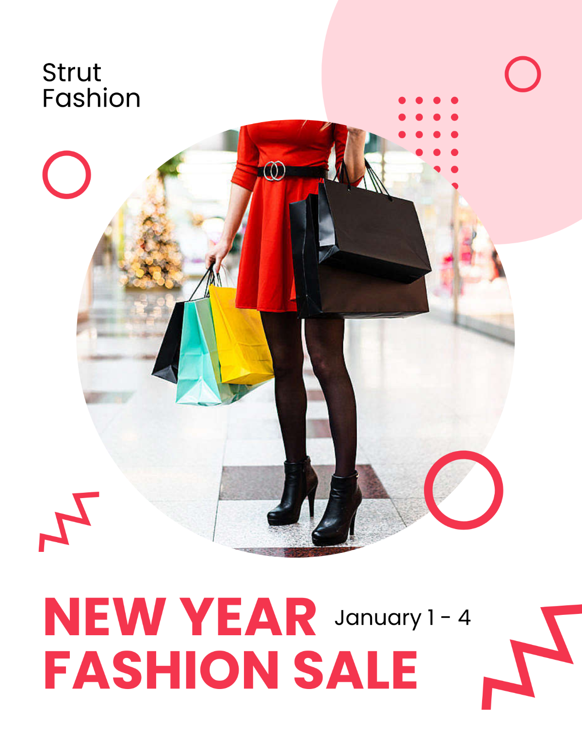 New Year Fashion Sale Promotion Flyer Template - Edit Online & Download