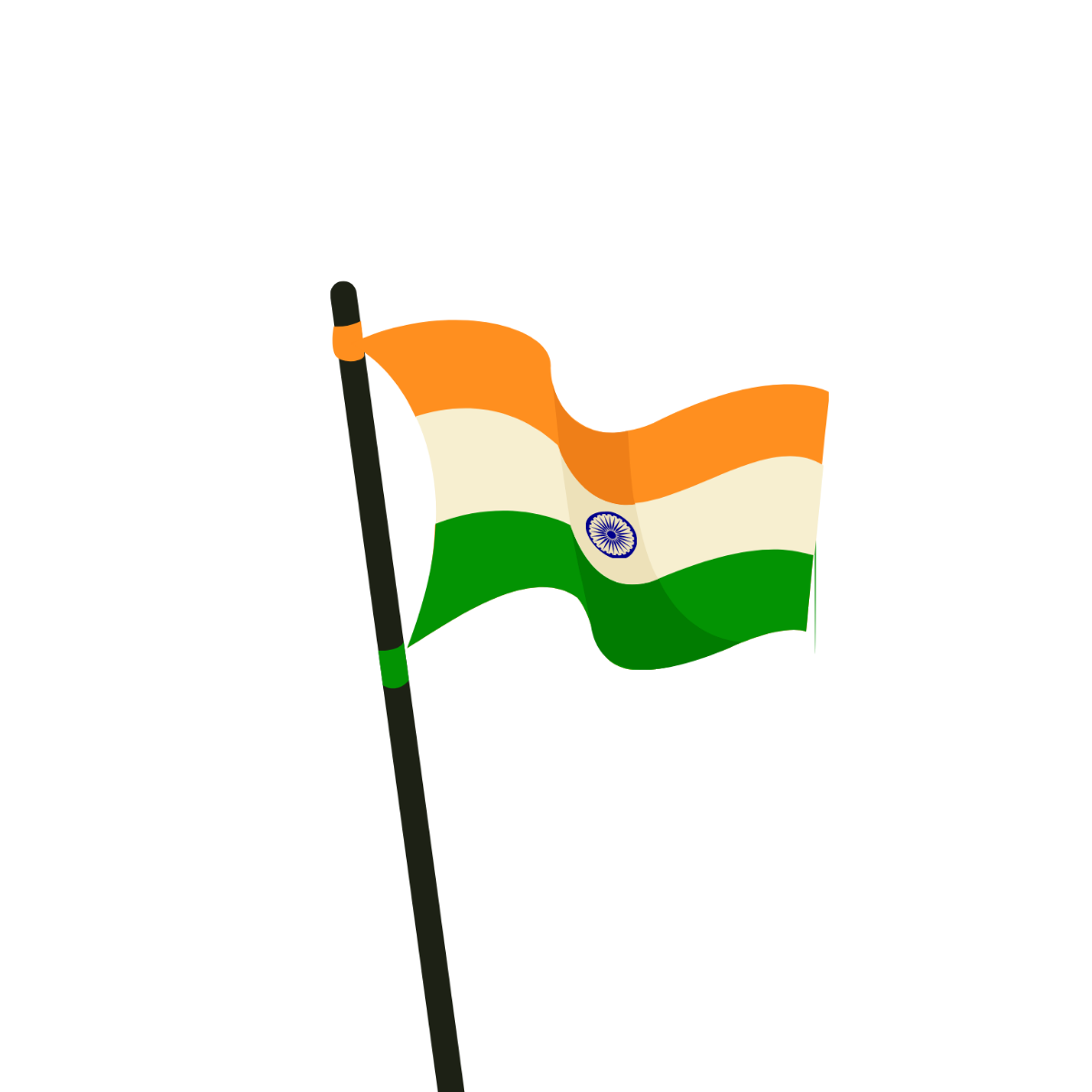 Indian Waving Flag Vector Template