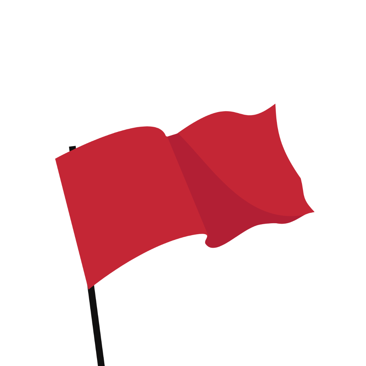 Waving Red Flag Vector Template