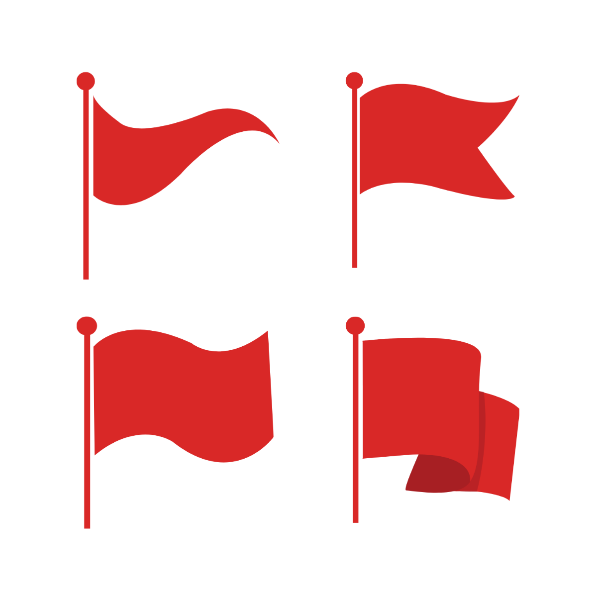Waving Flag Icon Vector Template