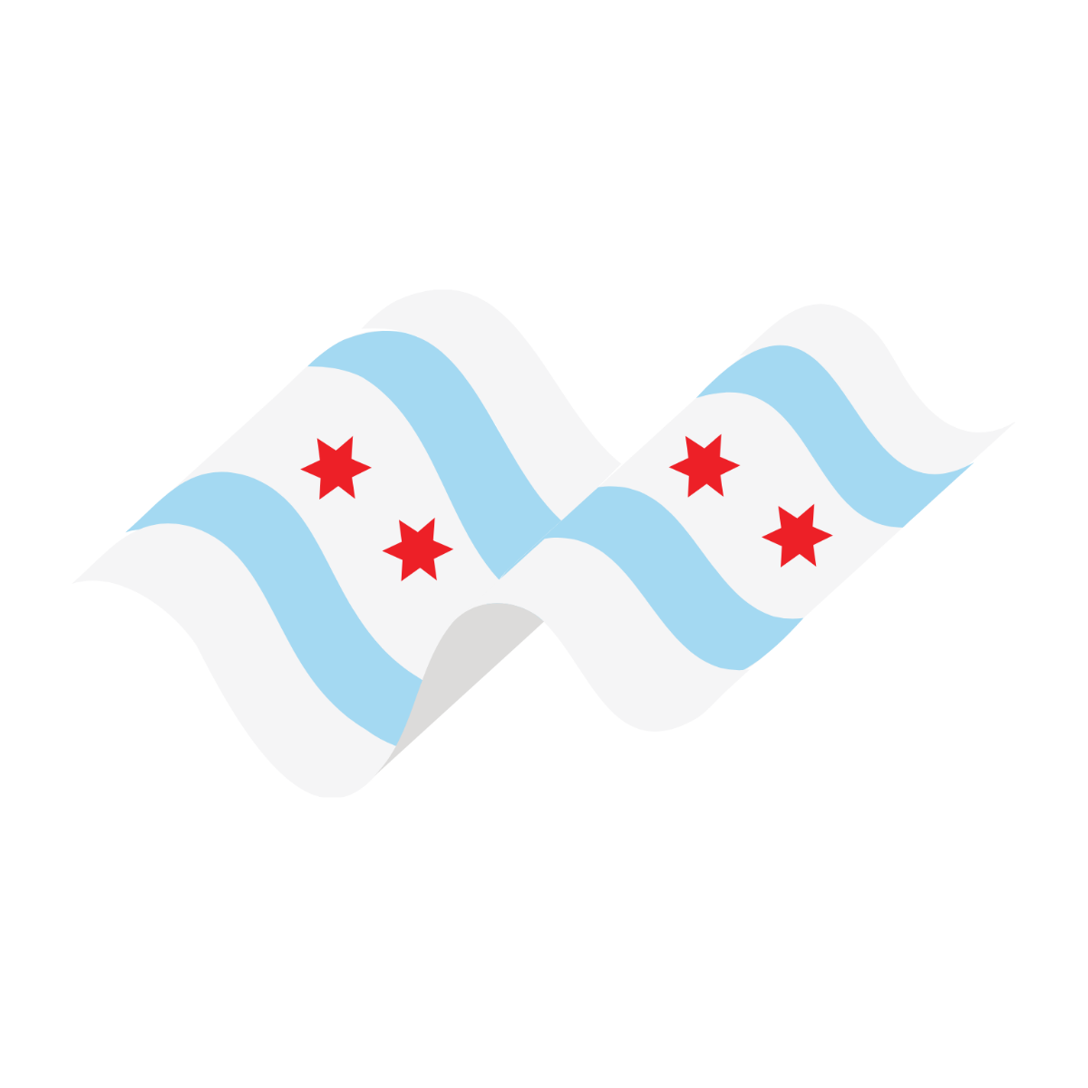 Chicago Waving Flag Vector Template