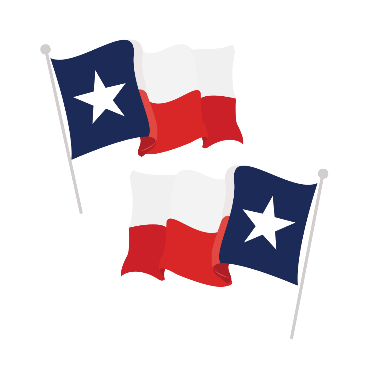 Waving Texas Flag Vector Template