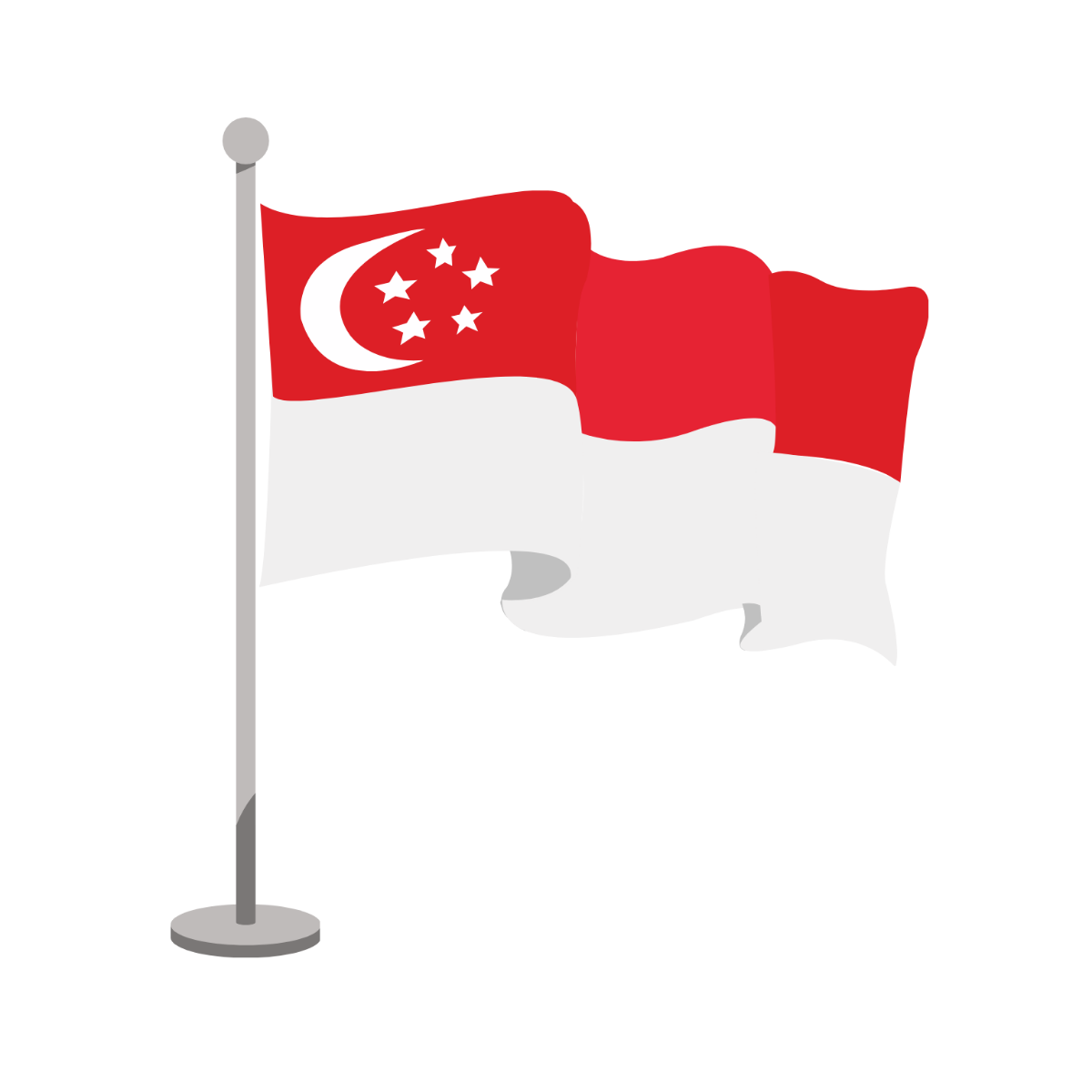 Singapore Flag Waving Vector Template